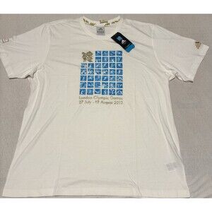 Adidas London 2012 Olympics White Short Sleeve T-Shirt Size 2XL BNWT